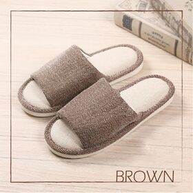 【ブラウン/LSサイズ（25.0-25.5cm）】北欧風ルームシューズ