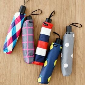 【ネイビーレモン】Danke 晴雨兼用折りたたみ傘 レディース 超撥水・吸水ケース付き