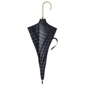 【ネイビー】ビコーズ PUボーダー 晴雨兼用傘 長傘