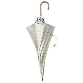 【ホワイト】ビコーズ PUボーダー 晴雨兼用傘 長傘