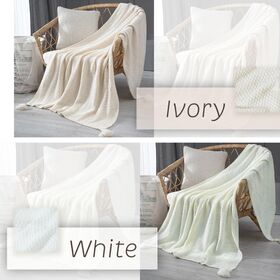 【アイボリー/120×150cm】北欧風ブランケット