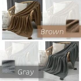 【ブラウン/120×150cm】北欧風ブランケット