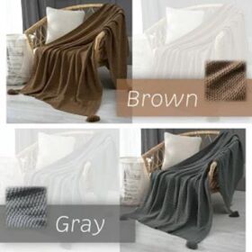 【グレー/130×170cm】北欧風ブランケット