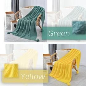 【イエロー/150×200cm】北欧風ブランケット