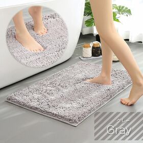 【グレー/50x80cm】マイクロファイバーバスマット