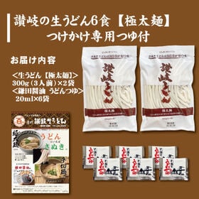 ＜シンプル百科＞【6食/極太麺】讃岐の生うどん6食（つけかけ兼用つゆ付き）極太麺