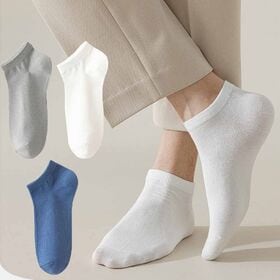 【3色セット】メンズソックス（ホワイト・ライトグレー・ブルー...