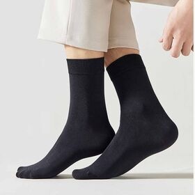 【ブラック】クルー丈シンプルソックス