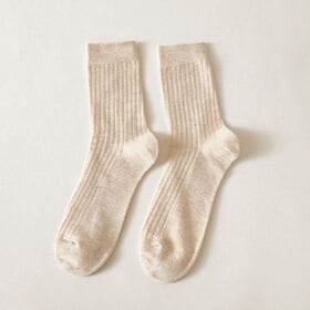 【ベージュ】メンズソックス シンプル