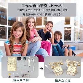 電話機工作キット 手回し 黒電話 STEm教育 自由研究