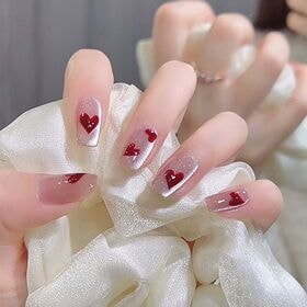 ピンク ネイルチップ エバーネイル　ハートモチーフ 1_7dd4f332dd7166beec5dfacea1cc