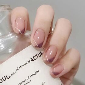 【24枚入】ネイルチップ ななめフレンチ（タイプ：R587） | 大人っぽいデザインのななめフレンチネイル