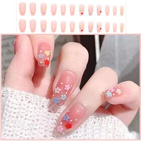 【24枚入】ネイルチップ パステルフラワー