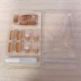 【24枚入】暖色系ニュアンスネイル×小さいお花