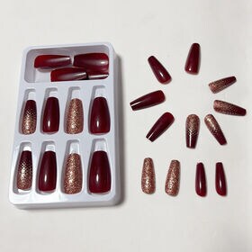 【24枚入】ネイルチップ   バーガンディ