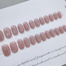 【24枚入】ネイルチップ  ピンク×ラメ