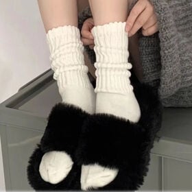 【ホワイト】 シンプルハイソックス