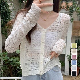 【ブラック】薄手ニットカーディガン