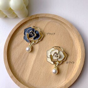 【ブラック】ローズモチーフブローチ