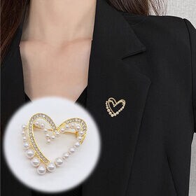 ダブルハートブローチ