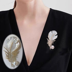 フェザーモチーフ ブローチ