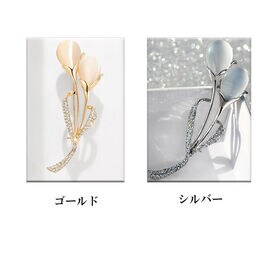 【ゴールド】はなデザインブローチ