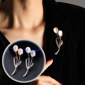 【シルバー】はなデザインブローチ