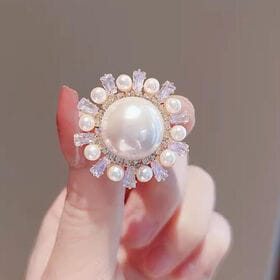 【ゴールド】フェイクパールブローチ