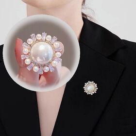 【ゴールド】フェイクパールブローチ