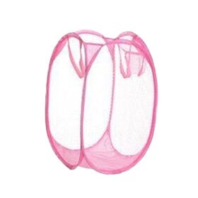 【ピンク/30*40】折りたたみメッシュランドリーバスケット