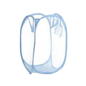 【ライトブルー/30*40】折りたたみメッシュランドリーバスケット