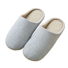 【ブルー/Sサイズ（22.5-23.5cm）】北欧風ストライプルームシューズ