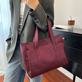 【ワインレッド】シンプルレディーストートバッグ