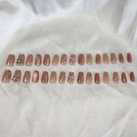 【30枚入】ネイルチップ ツイード風ネイル