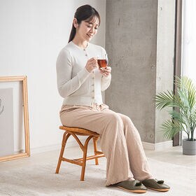 天然籐スクエアスツール