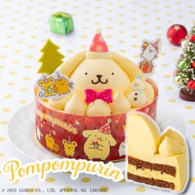 【12/23着】【4号】ポムポムプリン 聖夜のカスタードクリームケーキ プリン風味 | プリン風味クリームに合わせたカラメルシロップがアクセント☆