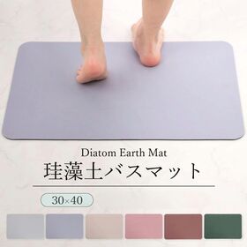 【エメラルドグリーン/30×40cm】珪藻土バスマット