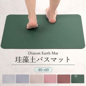 【エメラルドグリーン/40×60cm】珪藻土バスマット
