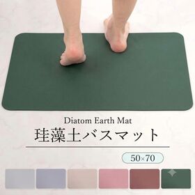 【エメラルドグリーン/50×70cm】珪藻土バスマット