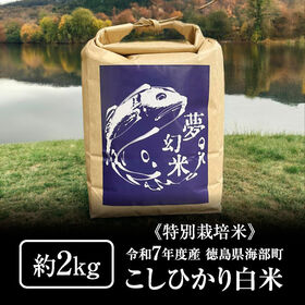 【2kg×1袋】《特別栽培米》 徳島県産コシヒカリ白米 令和7年度産 | 徳島県海部町のアユが生息する水が大変きれいな産地で育ったおいしいお米です♪