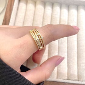 【ゴールド】レイヤードオープンリング