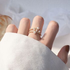 【ゴールド】マルチパール オープンリング