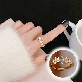 【ゴールド】ミニフラワーオープンリング