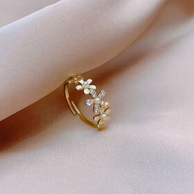 【ゴールド】ミニフラワーオープンリング