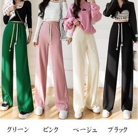 【ベージュ】ぽこぽこリラックスワイドパンツ