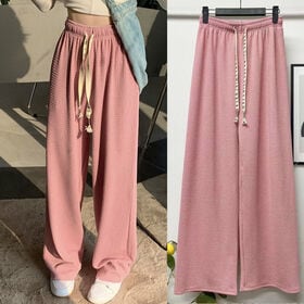 【ピンク】ぽこぽこリラックスワイドパンツ