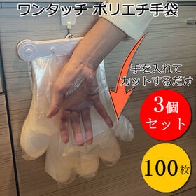 Felio ワンタッチ ポリエチ手袋 100枚 　3個セット