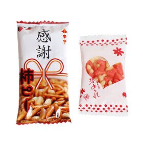 かわいいハートの形の小さな小さなあられ ミニはぁと（12コ）＆ 感謝柿ピー（20コ）詰め合わせ