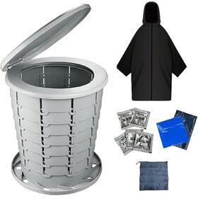 【グレー】どこでも安心安全トイレ 簡易トイレ AN-S137...