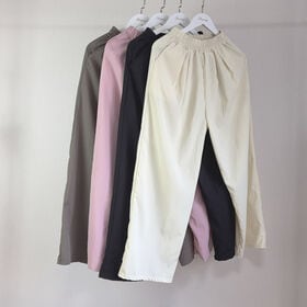 【ピンク】ウエストゴム ストレートサマーパンツ